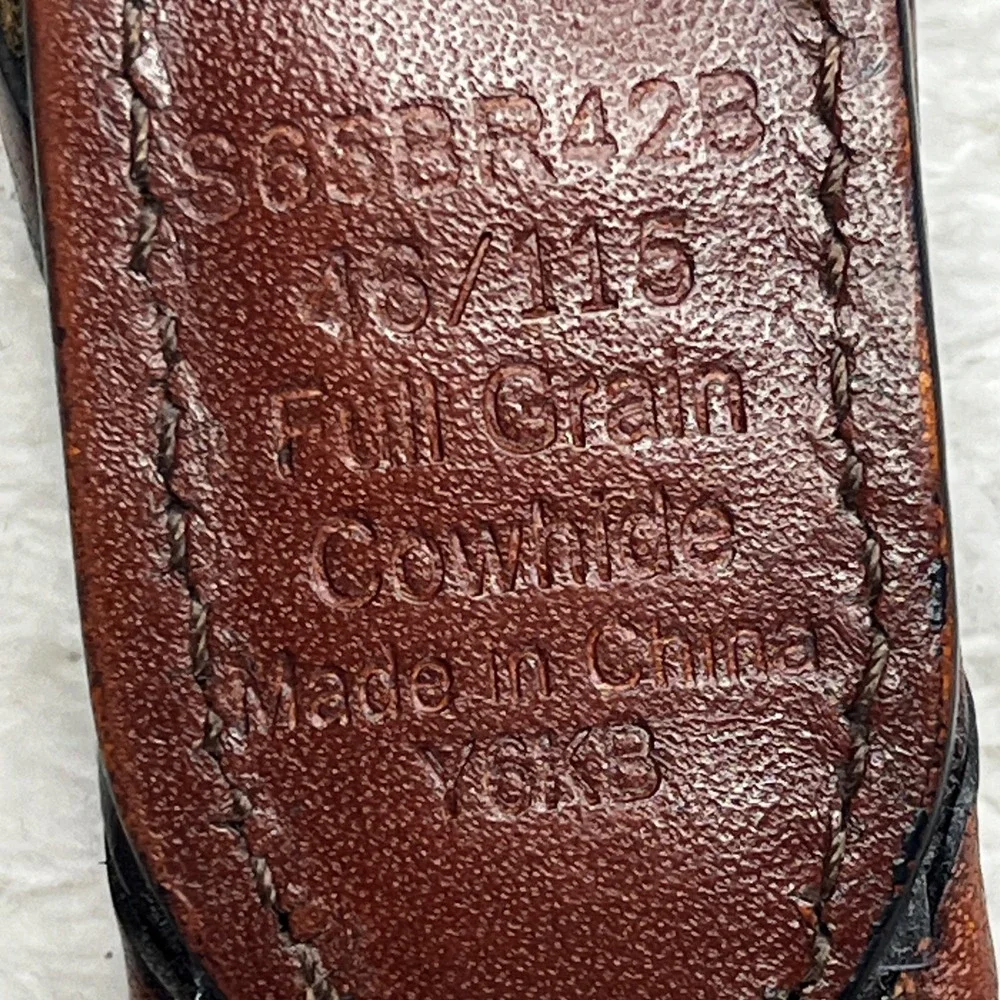 Roundtree & Yorke Mens Brown Braided Full Grain Cowhide Leather Belt 46 S65BR42B